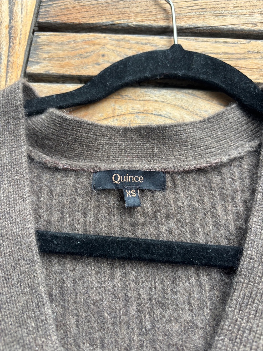Quince Mongolian Cashmere Oversized Boyfriend Cardigan Sweater Brown XS - Picture 11 of 16